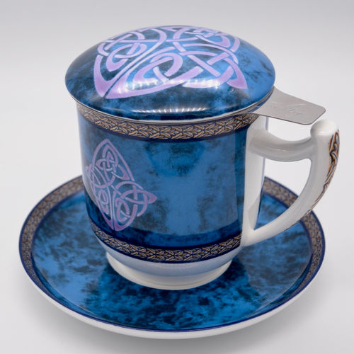 Tasse mit Sieb 4-teilig, Celtic, blau - Tealogic