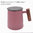 Porzellan-Becher mit Rosenholzgriff, matt dunkelrosa, Wabenoptik - Tealogic rosso